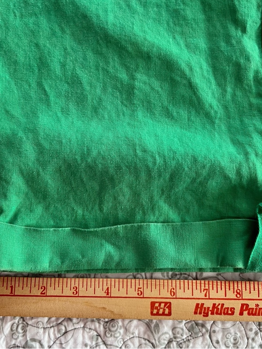 Jones New York 100% Linen Kelly Green Cropped Cuffed Pants Soft Cabincore Preppy - Picture 7 of 9
